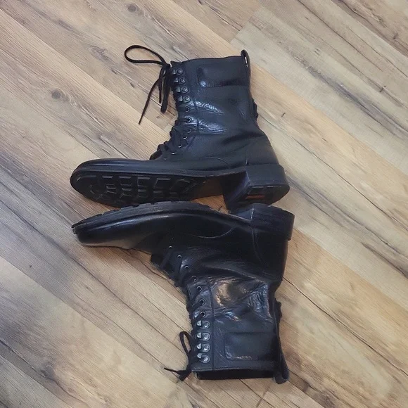 COLE HAAN Nike Air Black Leather Military Boot - O11062 - Picture 7 of 15